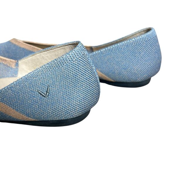 Vivaia Vienna Pointed Toe Knit Ballet Flats Size 37.5 US 7 Light Blue - Picture 4 of 9